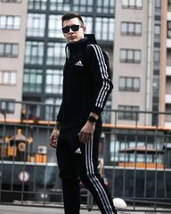 Чоловічий спортивний костюм Adidas чорний (капюшон), Чорний, 2XL