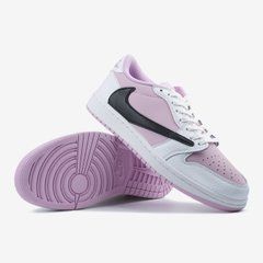 Кросівки NIKE AIR Jordan 1 Low Travis Scott Lilac White Black, Рожевий, 36