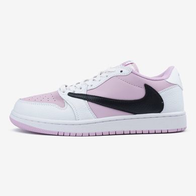 Кросівки NIKE AIR Jordan 1 Low Travis Scott Lilac White Black, Рожевий, 36