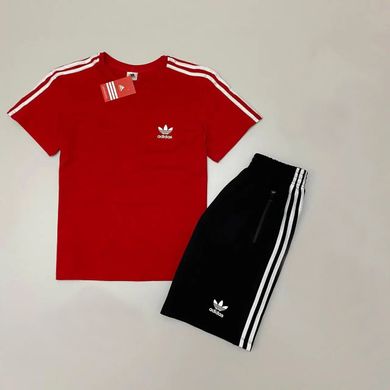 Спортивний костюм Adidas літній (Червоний, чорний), Червоний, S