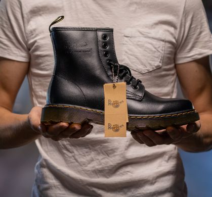 Берці Dr.Martens 1460 Black Logo (Чорний), Чорний, 36