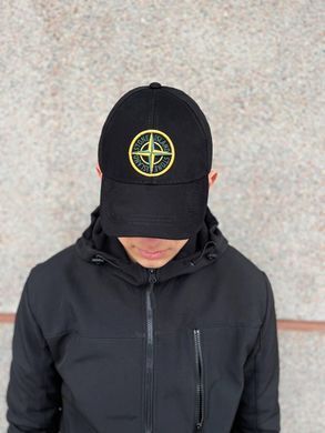 Кепка STONE ISLAND чорна з зеленим, Чорний, one size