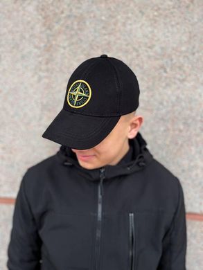 Кепка STONE ISLAND чорна з зеленим, Чорний, one size