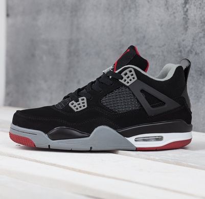 Кросівки Nike Air Jordan 4 Retro Black Grey (Чорний), Чорний, 43