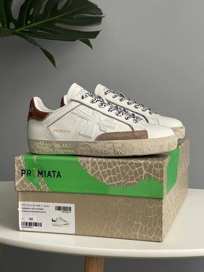 Кросівки Premiata Stevend 6483 Beige White Brown, Білий, 36