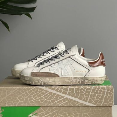 Кросівки Premiata Stevend 6483 Beige White Brown, Білий, 36