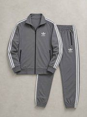 Спортивний костюм Adidas сірий, стойка, весна/осінь, Сірий, S