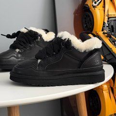 Черевики UGG Lowmel Sneaker Black Leather ❄️, Чорний, 36