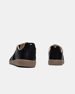 Кеди Maison Margiela Replica Black Calf Leather Sneakers, Чорний, 36