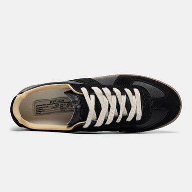 Кеди Maison Margiela Replica Black Calf Leather Sneakers, Чорний, 36