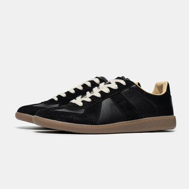 Кеди Maison Margiela Replica Black Calf Leather Sneakers, Чорний, 36