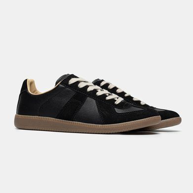 Кеди Maison Margiela Replica Black Calf Leather Sneakers, Чорний, 36