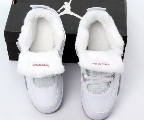 Зимові кросівки Nike Air Jordan 4 Retro White Winter ❄️ (Білий, хутро), Білий, 36