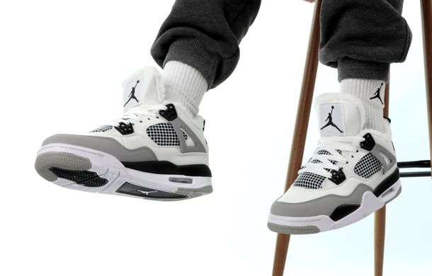 Зимові кросівки Nike Air Jordan 4 Retro White Winter ❄️ (Білий, хутро), Білий, 36