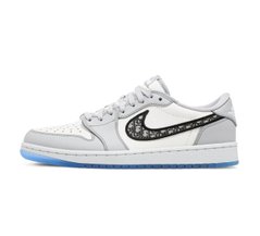 Кросівки Nike Air Jordan 1 Retro Low Dior, Сірий, 36