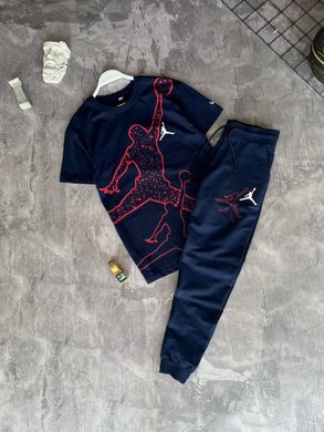 Комплект футболка та штани Nike x Jordan (Синій) , Темно-синій, S