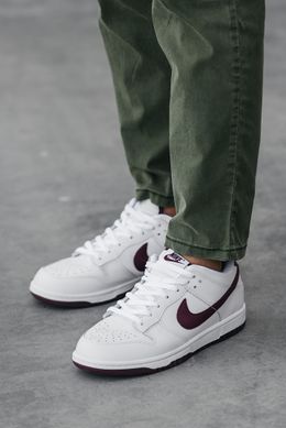 Кросівки Nike SB Dunk Low White Burgundy, Білий, 41