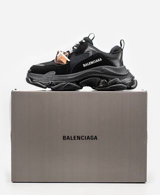Кросівки Balenciaga Triple S Full Black (Чорний), Чорний, 36