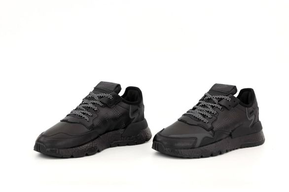Кросівки Adidas Nite Jogger Triple Black Leather (Чорний) , Чорний, 41