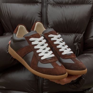 Кеди Maison Margiela Replica Brown Leather Sneakers, Коричневий, 40