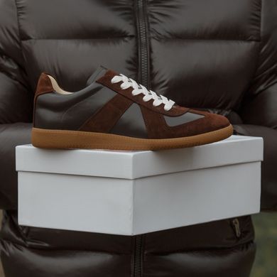 Кеди Maison Margiela Replica Brown Leather Sneakers, Коричневий, 40