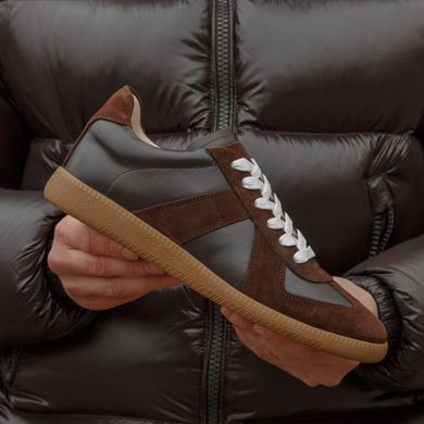 Кеди Maison Margiela Replica Brown Leather Sneakers, Коричневий, 40