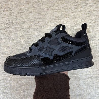 Кросівки Louis Vuitton LV Skate Sneaker Black Crystal, Чорний, 36