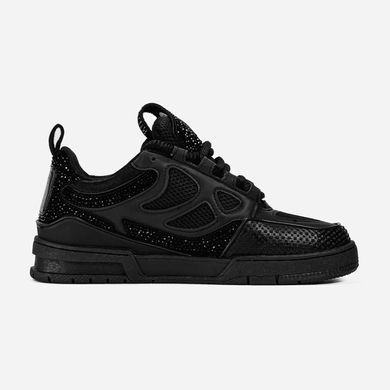 Кросівки Louis Vuitton LV Skate Sneaker Black Crystal, Чорний, 36
