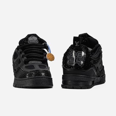 Кросівки Louis Vuitton LV Skate Sneaker Black Crystal, Чорний, 36