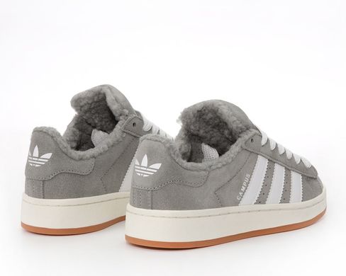 Зимові кросівки Adidas Campus 00s Grey White Fur❄️(Сірий), Сірий, 36