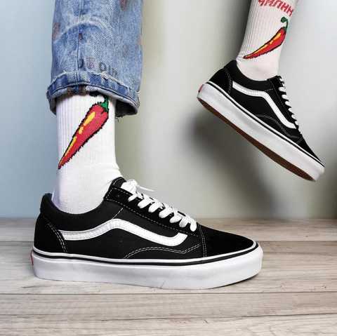 Vans old skool black best sale true white