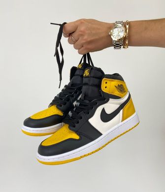 Кросівки Nike Air Jordan 1 Mid Yellow Toe Black (Жовтий), Жовтий, 41