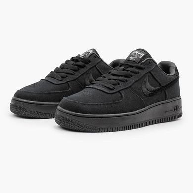 Кросівки Stussy x Nike Air Force 1 Black (Чорний), Чорний, 40