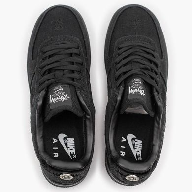 Кросівки Stussy x Nike Air Force 1 Black (Чорний), Чорний, 40