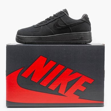 Кросівки Stussy x Nike Air Force 1 Black (Чорний), Чорний, 40