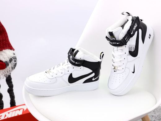 Кросівки зимові Nike Air Force 1 High White Black ❄️ (Білий) , Білий, 36