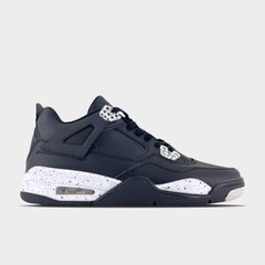 Кросівки Nike Air Jordan 4 Retro Black WHite (Чорний/Білий), Черный, 41