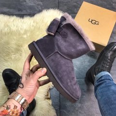 Сапоги женские UGG Mini Big Bow Leather Violet ❄️(Фиолетовый), Сиреневый, 36