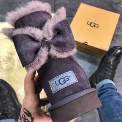Чоботи жіночі UGG Mini Big Bow Leather Violet ❄️(Фіолетовий) , Фіолетовий, 36