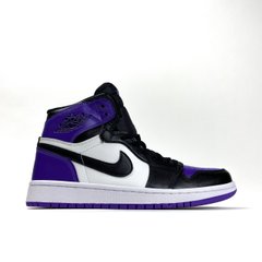 Кроссовки Nike Air Jordan 1 White Violet (Фиолетовый, черный, белый), Комбинированный, 36