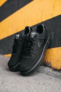 Кросівки Stussy x Nike Air Force 1 Black (Чорний), Чорний, 40