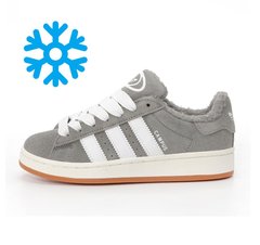 Зимові кросівки Adidas Campus 00s Grey White Fur❄️(Сірий), Сірий, 45