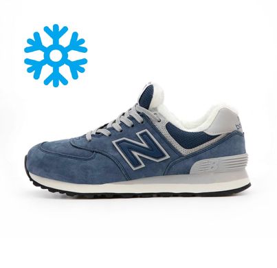 Зимові кросівки New Balance 574 Blue ❄️(Синій) , Блакитний, 40