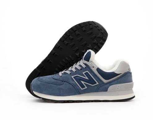 Зимові кросівки New Balance 574 Blue ❄️(Синій) , Блакитний, 40