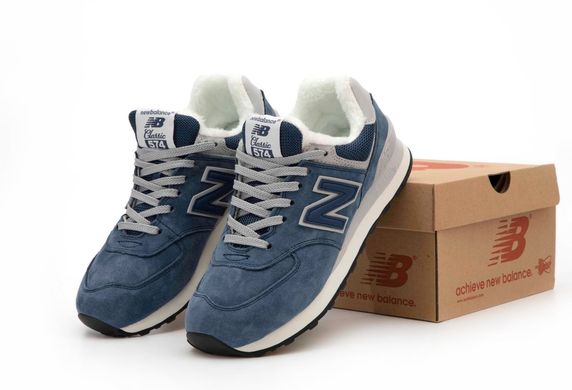 Зимові кросівки New Balance 574 Blue ❄️(Синій) , Блакитний, 40