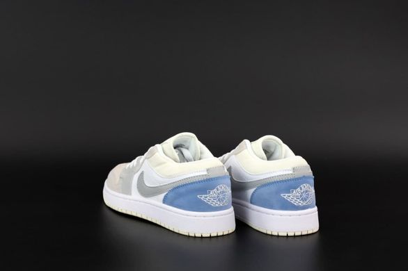 Кросівки Nike Air Jordan 1 Retro Low (Бежевий, блакитний, сірий) , Бежевий, 36