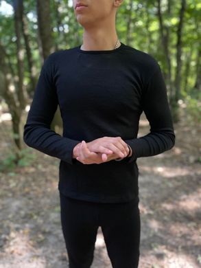 Термобілизна на байці чорна, Чорний, S