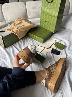 Кросівки Gucci GG Sneaker GG Beige Ebony, Бежевий, 36