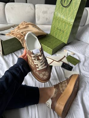 Кросівки Gucci GG Sneaker GG Beige Ebony, Бежевий, 36