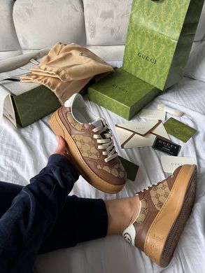 Кросівки Gucci GG Sneaker GG Beige Ebony, Бежевий, 36